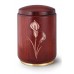 Wooden Urn (Stained Mahogany with Calla Lily Engraving)